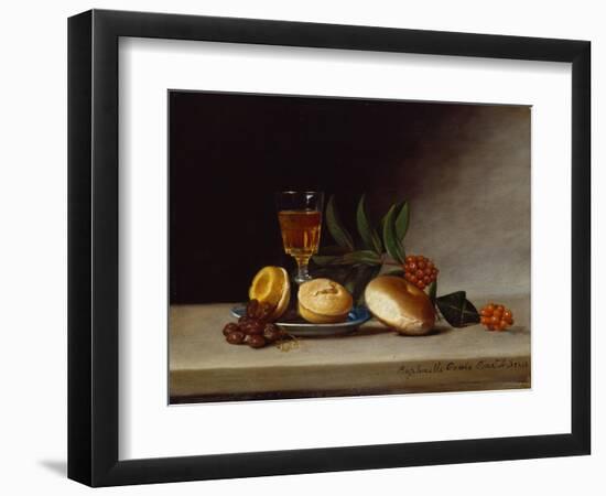 Still Life with a Wine Glass, 1818 (Oil on Panel)-Raphaelle Peale-Framed Premium Giclee Print