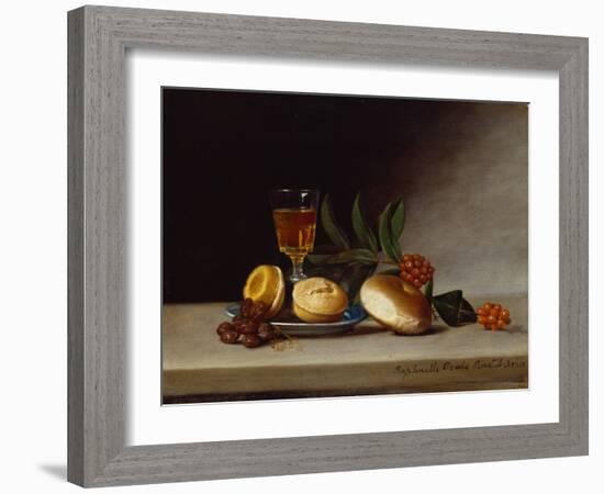 Still Life with a Wine Glass, 1818 (Oil on Panel)-Raphaelle Peale-Framed Giclee Print