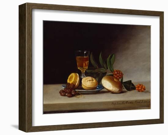 Still Life with a Wine Glass, 1818 (Oil on Panel)-Raphaelle Peale-Framed Giclee Print