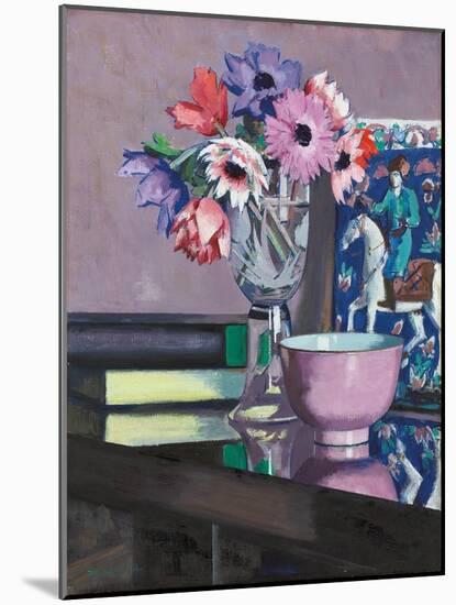 Still Life with Anemones, 1931 (Oil on Canvas)-Francis Campbell Boileau Cadell-Mounted Giclee Print