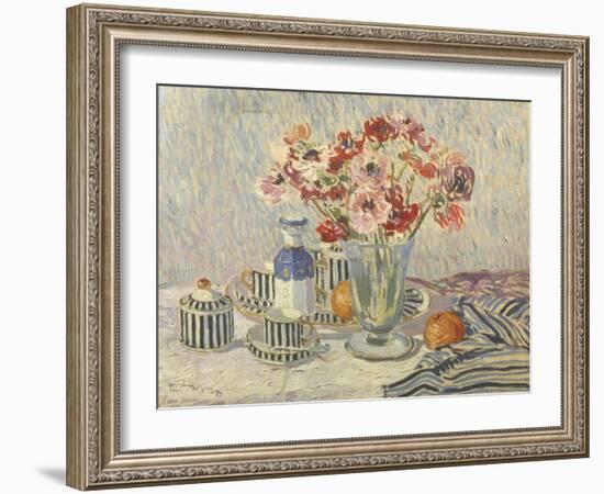 Still Life with Anemones-Paul Mathieu-Framed Giclee Print