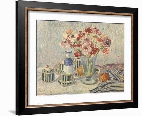 Still Life with Anemones-Paul Mathieu-Framed Giclee Print