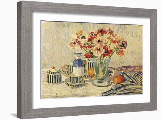 Still Life with Anemones-Paul Mathieu-Framed Giclee Print