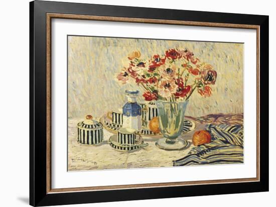 Still Life with Anemones-Paul Mathieu-Framed Giclee Print