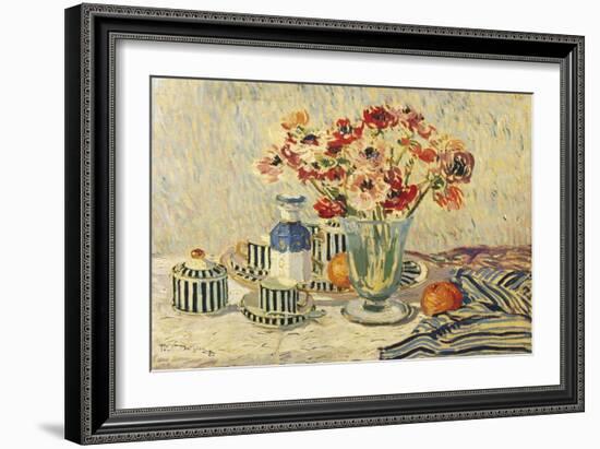 Still Life with Anemones-Paul Mathieu-Framed Giclee Print