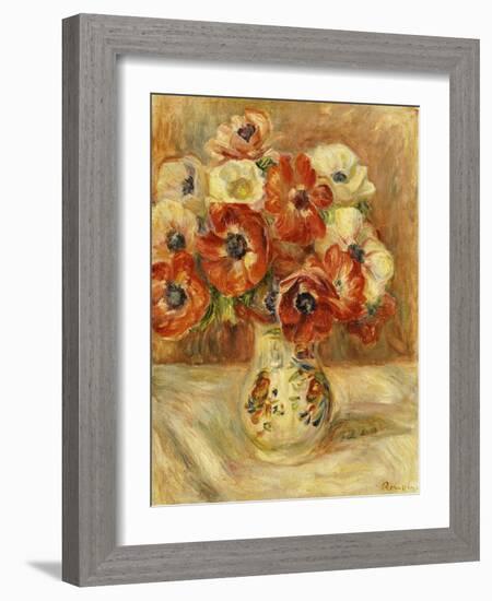 Still Life with Anemones-Pierre-Auguste Renoir-Framed Giclee Print