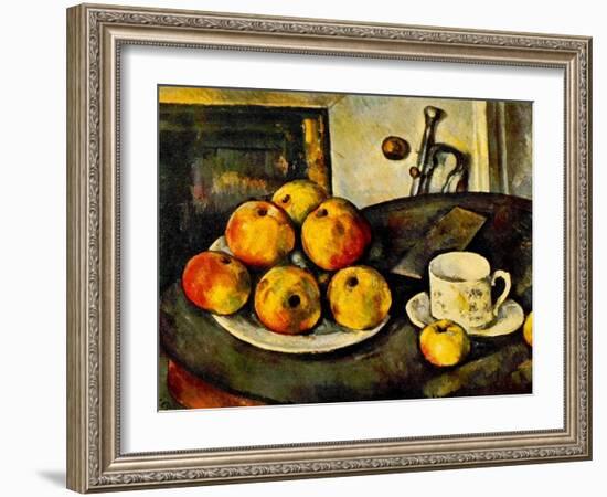 Still Life with Apples and a Cup, 1890-94-Paul Cézanne-Framed Giclee Print