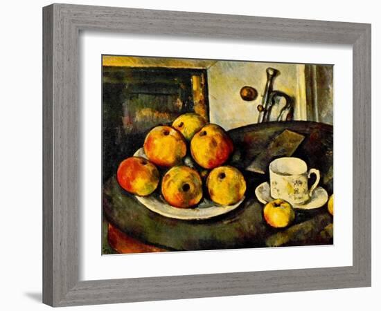 Still Life with Apples and a Cup, 1890-94-Paul Cézanne-Framed Giclee Print