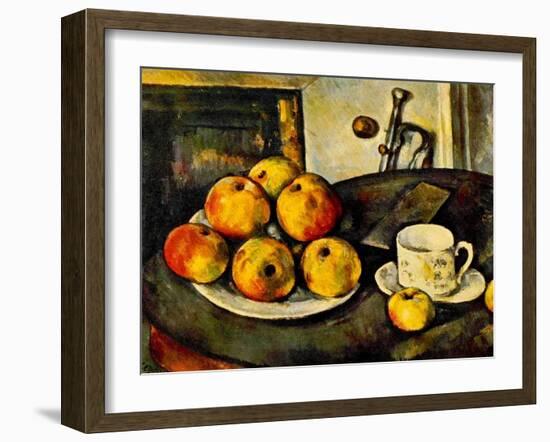 Still Life with Apples and a Cup, 1890-94-Paul Cézanne-Framed Giclee Print