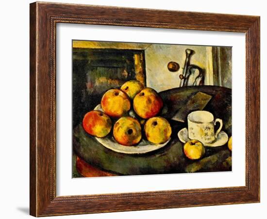 Still Life with Apples and a Cup, 1890-94-Paul Cézanne-Framed Giclee Print