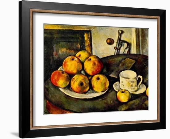 Still Life with Apples and a Cup, 1890-94-Paul Cézanne-Framed Giclee Print