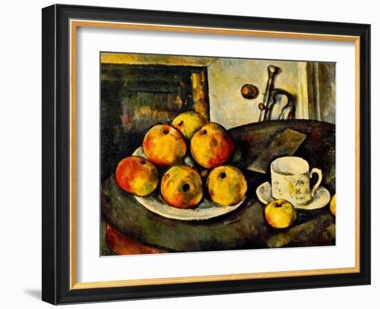 Still Life with Apples and a Cup, 1890-94-Paul Cézanne-Framed Giclee Print