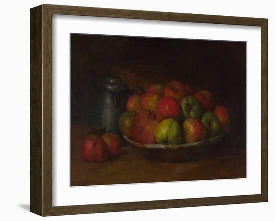 Still Life with Apples and a Pomegranate, 1871-1872-Gustave Courbet-Framed Giclee Print