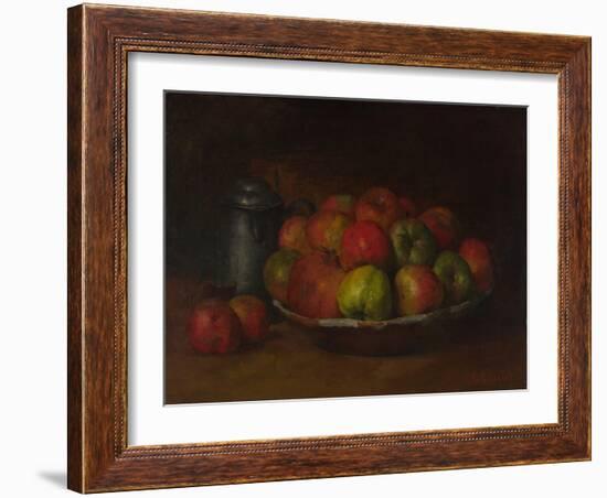 Still Life with Apples and a Pomegranate, 1871-1872-Gustave Courbet-Framed Giclee Print