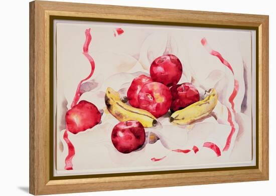 Still Life with Apples and Bananas, C.1925 (W/C and Graphite Pencil on Wove Paper)-Charles Demuth-Framed Premier Image Canvas