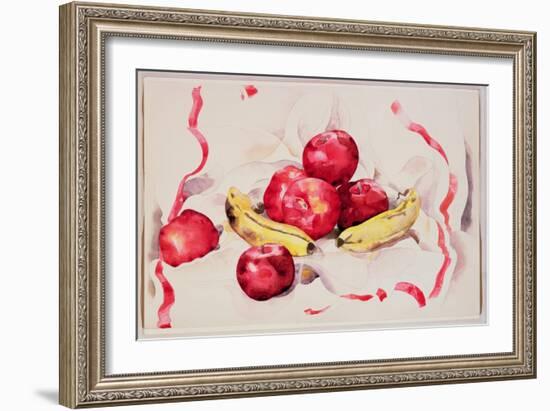 Still Life with Apples and Bananas, C.1925 (W/C and Graphite Pencil on Wove Paper)-Charles Demuth-Framed Giclee Print