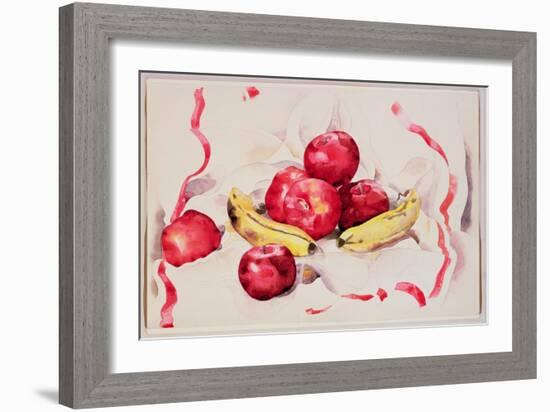 Still Life with Apples and Bananas, C.1925 (W/C and Graphite Pencil on Wove Paper)-Charles Demuth-Framed Giclee Print