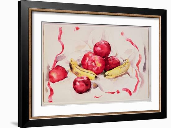 Still Life with Apples and Bananas, C.1925 (W/C and Graphite Pencil on Wove Paper)-Charles Demuth-Framed Giclee Print