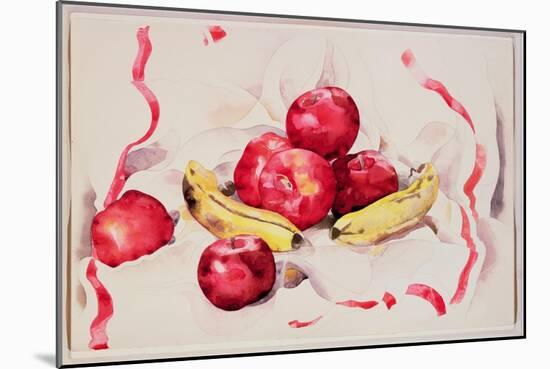 Still Life with Apples and Bananas, C.1925 (W/C and Graphite Pencil on Wove Paper)-Charles Demuth-Mounted Giclee Print