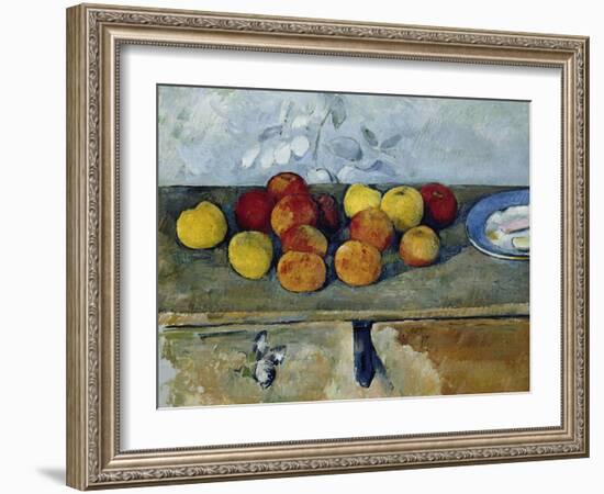 Still-Life with Apples and Cookies, 1879-82-Paul Cézanne-Framed Giclee Print