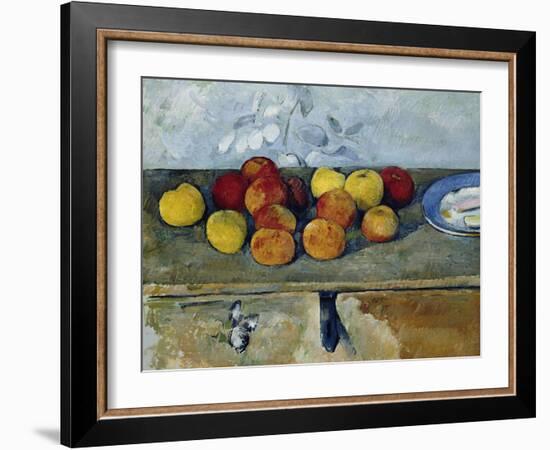 Still-Life with Apples and Cookies, 1879-82-Paul Cézanne-Framed Giclee Print