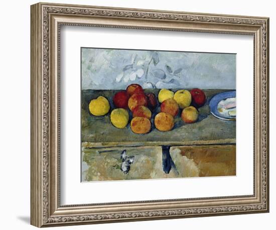 Still-Life with Apples and Cookies, 1879-82-Paul Cézanne-Framed Giclee Print