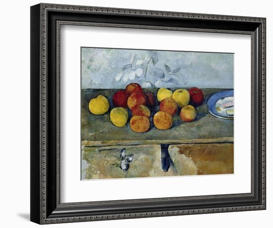 Still-Life with Apples and Cookies, 1879-82-Paul Cézanne-Framed Giclee Print