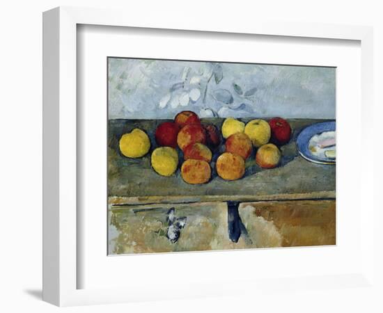 Still-Life with Apples and Cookies, 1879-82-Paul Cézanne-Framed Premium Giclee Print