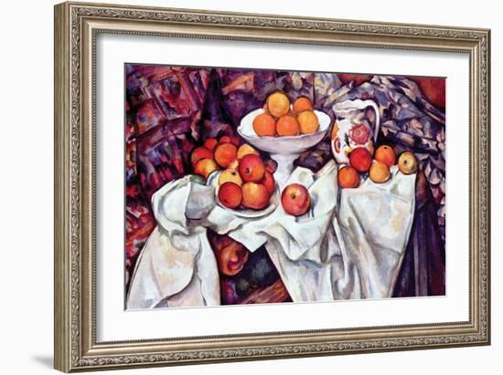 Still Life with Apples and Oranges-Paul C?zanne-Framed Art Print