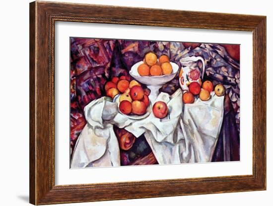 Still Life with Apples and Oranges-Paul C?zanne-Framed Art Print