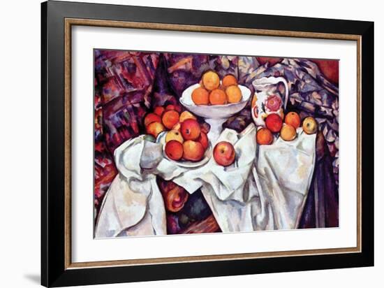 Still Life with Apples and Oranges-Paul C?zanne-Framed Art Print