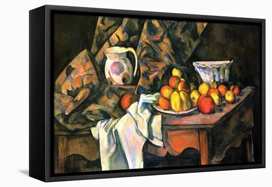 Still Life with Apples and Peaches-Paul C?zanne-Framed Stretched Canvas