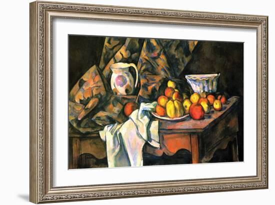 Still Life with Apples and Peaches-Paul C?zanne-Framed Art Print