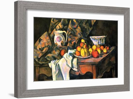 Still Life with Apples and Peaches-Paul C?zanne-Framed Art Print