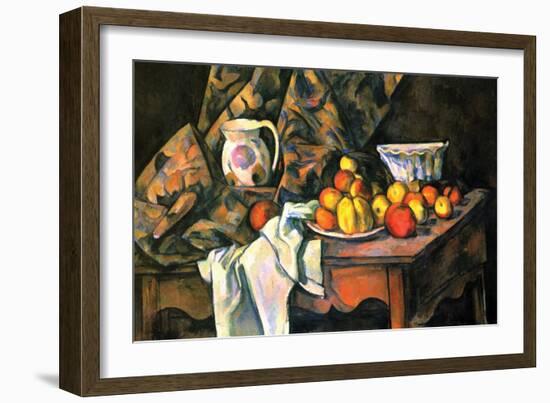 Still Life with Apples and Peaches-Paul C?zanne-Framed Art Print