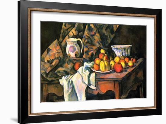 Still Life with Apples and Peaches-Paul C?zanne-Framed Art Print