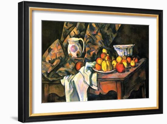 Still Life with Apples and Peaches-Paul C?zanne-Framed Art Print