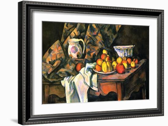 Still Life with Apples and Peaches-Paul Cézanne-Framed Art Print