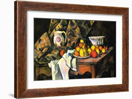Still Life with Apples and Peaches-Paul Cézanne-Framed Art Print