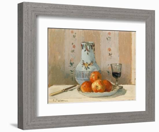 Still Life with Apples and Pitcher, 1872-Camille Pissarro-Framed Giclee Print