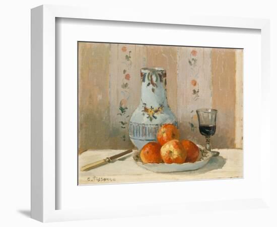 Still Life with Apples and Pitcher, 1872-Camille Pissarro-Framed Giclee Print