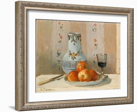 Still Life with Apples and Pitcher, 1872-Camille Pissarro-Framed Giclee Print