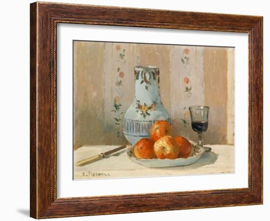 Still Life with Apples and Pitcher, 1872-Camille Pissarro-Framed Giclee Print