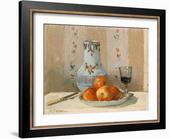 Still Life with Apples and Pitcher, 1872-Camille Pissarro-Framed Giclee Print