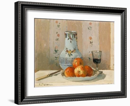 Still Life with Apples and Pitcher, 1872-Camille Pissarro-Framed Giclee Print