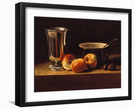 Still Life with Apples and Silver Goblet, 1876 (Oil on Canvas)-Francois Bonvin-Framed Giclee Print