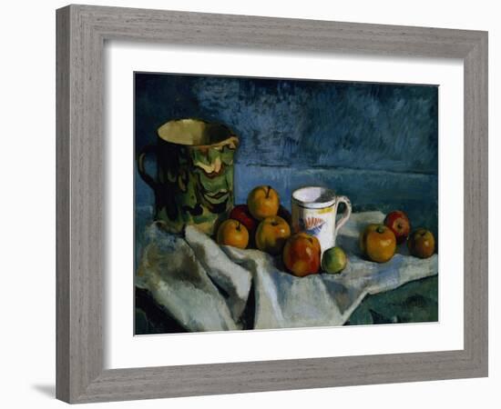 Still Life with Apples, Cup and Pitcher-Paul Cézanne-Framed Giclee Print