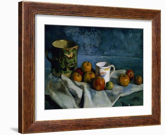 Still Life with Apples, Cup and Pitcher-Paul Cézanne-Framed Giclee Print