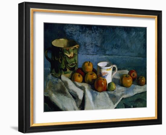 Still Life with Apples, Cup and Pitcher-Paul Cézanne-Framed Giclee Print