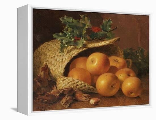 Still Life with Apples, Hazelnuts and Holly, 1898-Eloise Harriet Stannard-Framed Premier Image Canvas